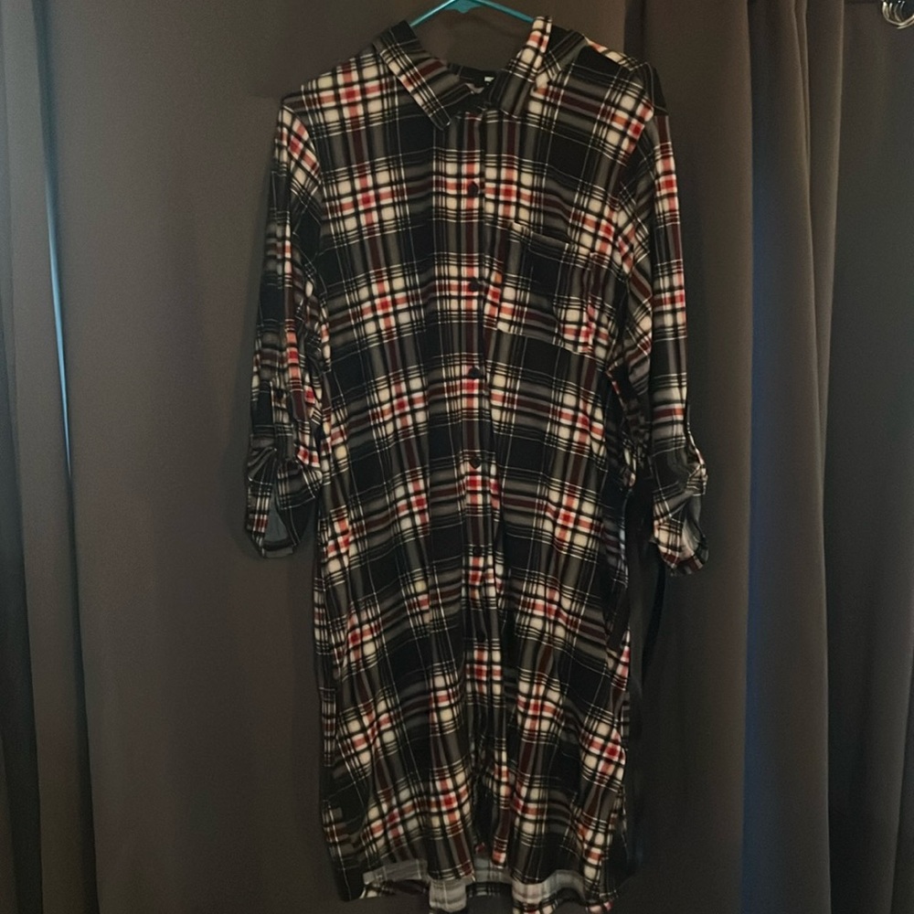 Soft Plaid Buttondown Dress